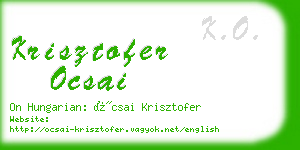 krisztofer ocsai business card